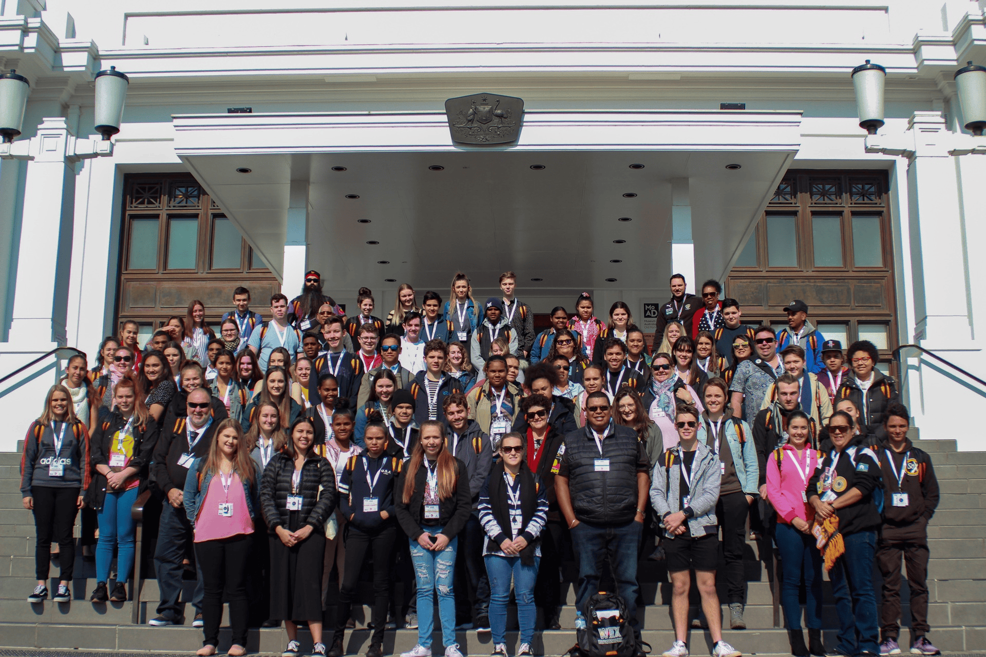 The WEX Canberra 2018 group photographed together outside a Canberra venue