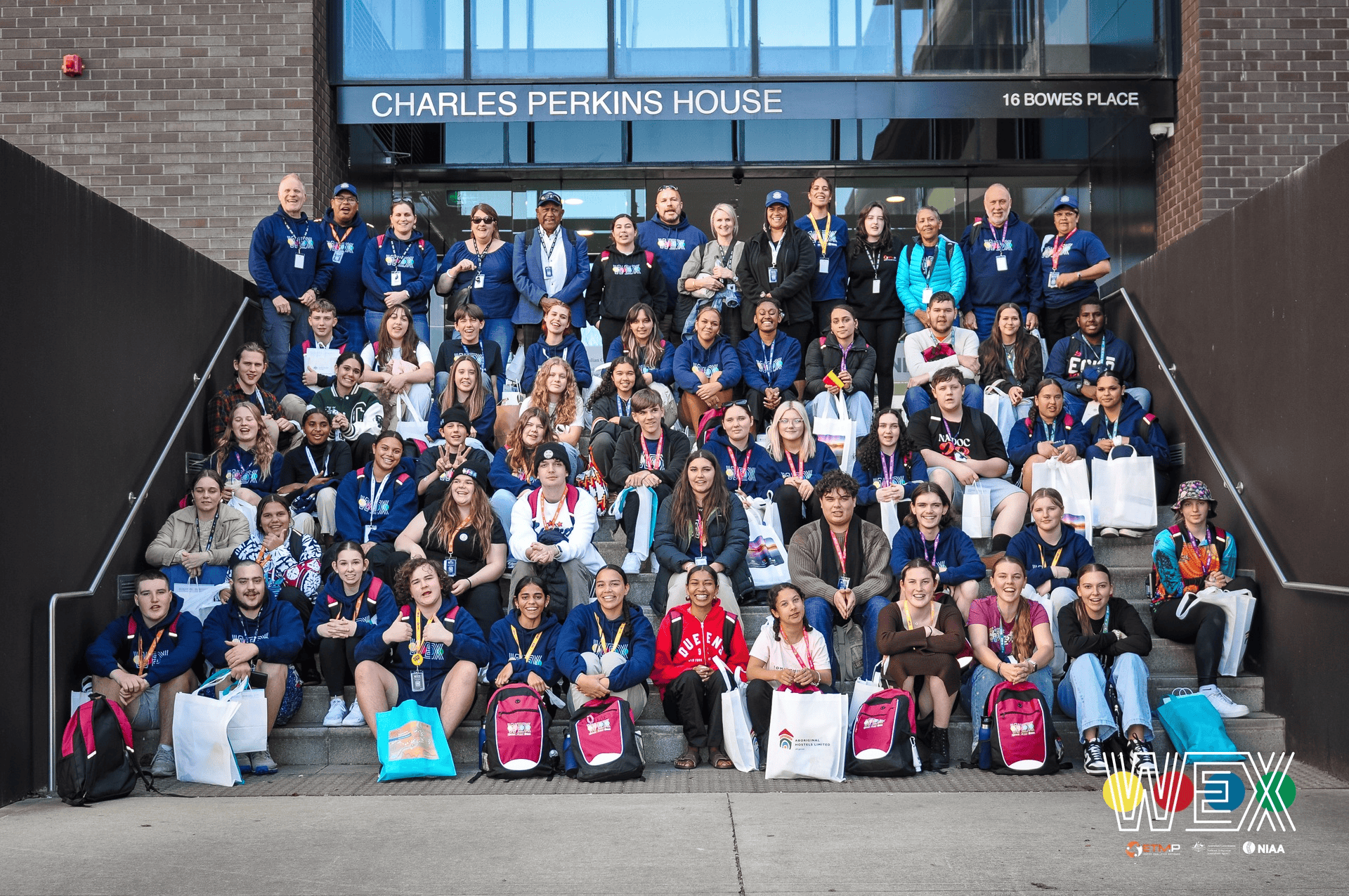The WEX Canberra 2023 group photographed outside Charles Perkins House
